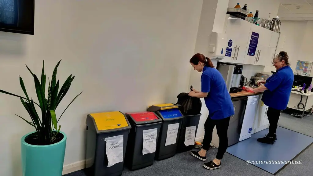 Cleaning With Meaning cleaner sorting office recycling bins in Maidstone