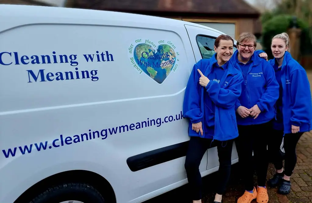Cleaning With Meaning team standing beside their van in Maidstone