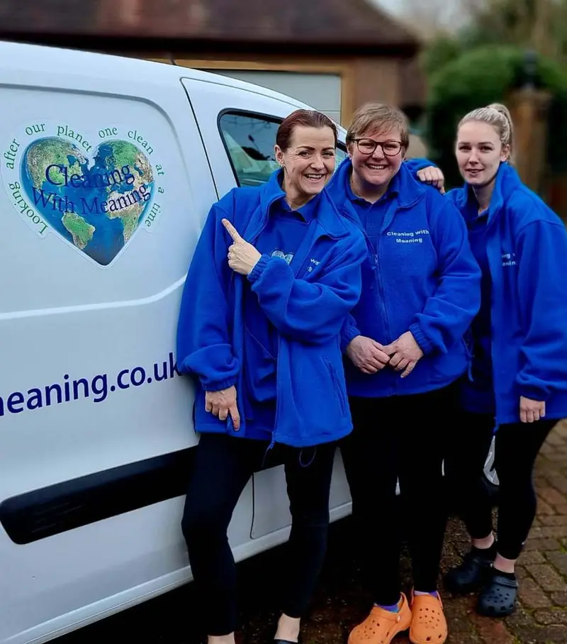 Cleaning With Meaning team beside their van in Maidstone